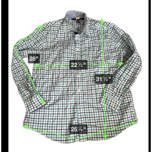 Tommy Hilfiger Blue Plaid LS‎ Button Down Dress Shirt Sz XL Preppy Office - Picture 4 of 6